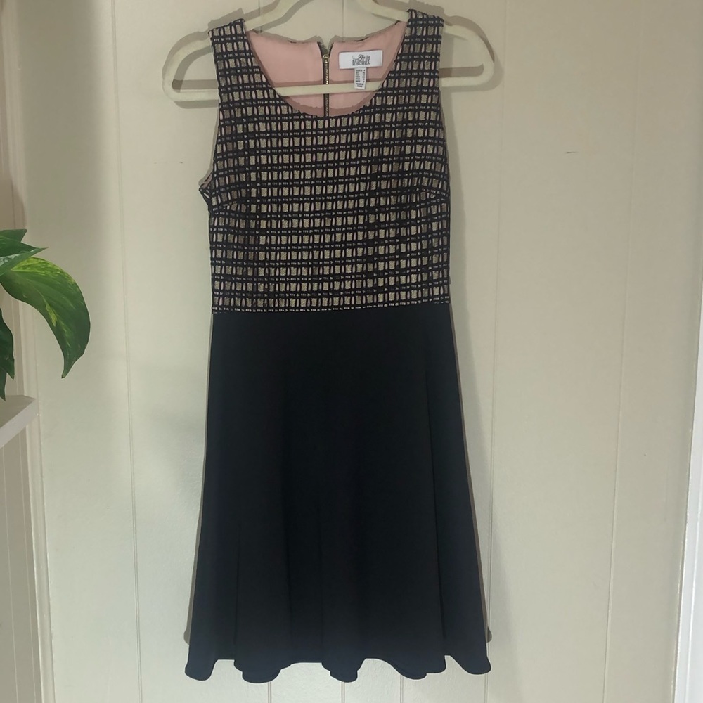 Bagley Mishaka Black Mini Dress with Gold Zipper